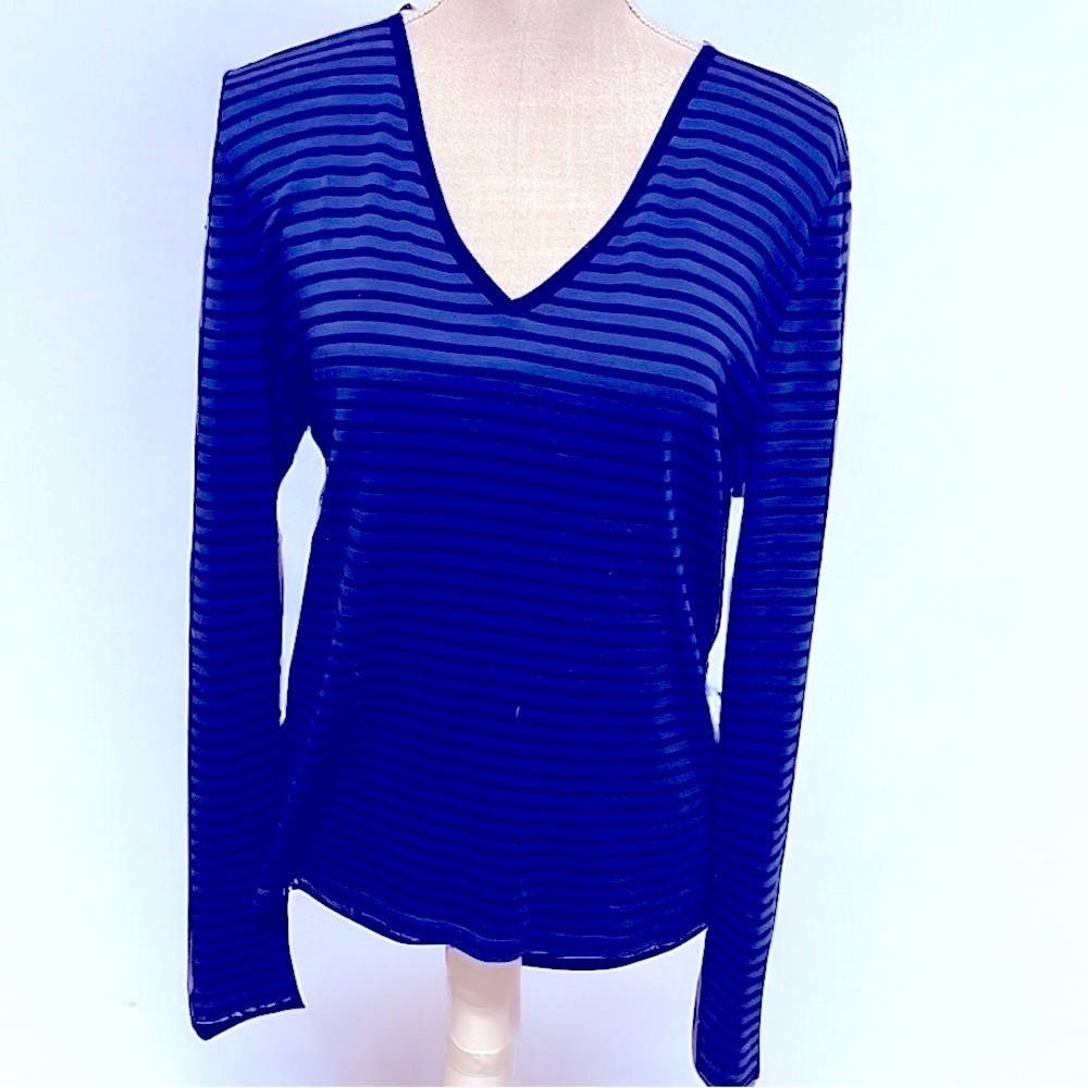 Ralph Lauren v neck sweater, blk/blue, sz XL